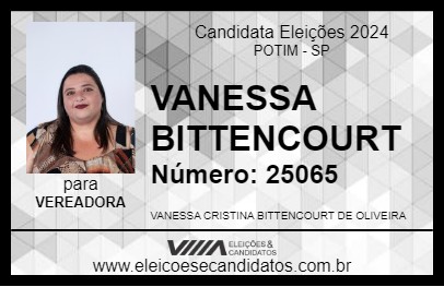 Candidato VANESSA BITTENCOURT 2024 - POTIM - Eleições