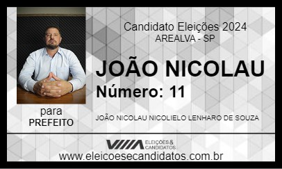 Candidato JOÃO NICOLAU 2024 - AREALVA - Eleições