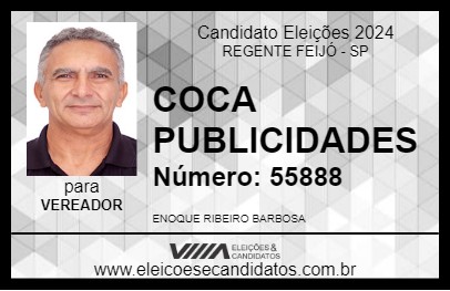 Candidato COCA PUBLICIDADES 2024 - REGENTE FEIJÓ - Eleições