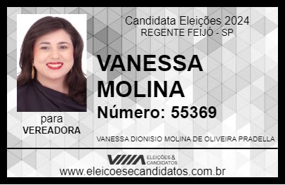 Candidato VANESSA MOLINA 2024 - REGENTE FEIJÓ - Eleições