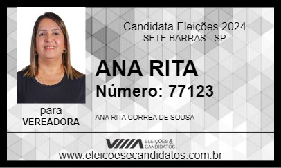 Candidato ANA RITA 2024 - SETE BARRAS - Eleições