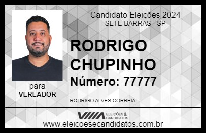 Candidato RODRIGO CHUPINHO 2024 - SETE BARRAS - Eleições