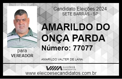 Candidato AMARILDO DO ONÇA PARDA 2024 - SETE BARRAS - Eleições