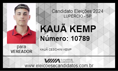 Candidato KAUÃ KEMP 2024 - LUPÉRCIO - Eleições