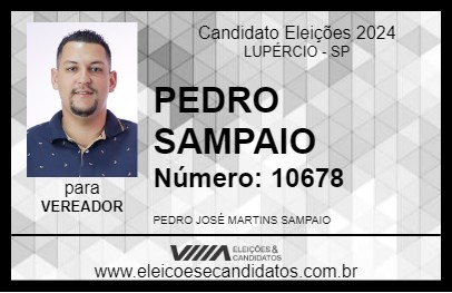 Candidato PEDRO SAMPAIO 2024 - LUPÉRCIO - Eleições