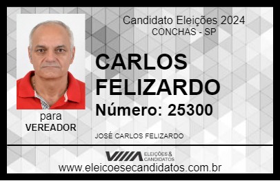 Candidato CARLOS FELIZARDO 2024 - CONCHAS - Eleições