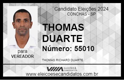 Candidato THOMAS DUARTE 2024 - CONCHAS - Eleições