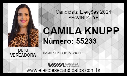 Candidato CAMILA KNUPP 2024 - PRACINHA - Eleições