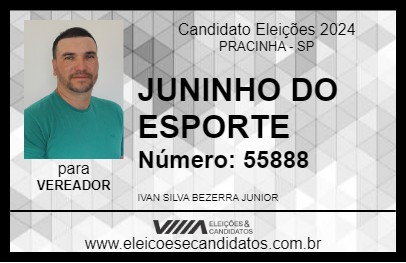 Candidato JUNINHO DO ESPORTE 2024 - PRACINHA - Eleições