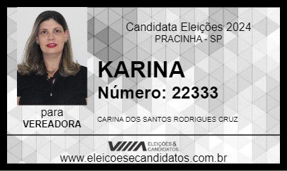 Candidato KARINA 2024 - PRACINHA - Eleições