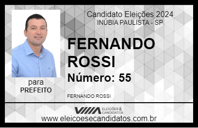 Candidato FERNANDO ROSSI 2024 - INÚBIA PAULISTA - Eleições