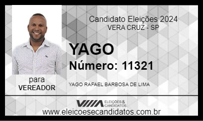 Candidato YAGO 2024 - VERA CRUZ - Eleições