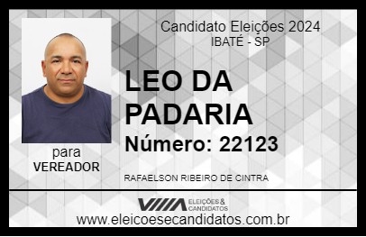 Candidato LEO DA PADARIA 2024 - IBATÉ - Eleições