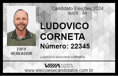 Candidato LUDOVICO CORNETA 2024 - IBATÉ - Eleições