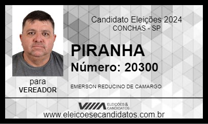 Candidato PIRANHA 2024 - CONCHAS - Eleições