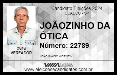 Candidato JOÃOZINHO DA ÓTICA 2024 - OCAUÇU - Eleições