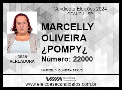 Candidato MARCELLY OLIVEIRA POMPY 2024 - OCAUÇU - Eleições