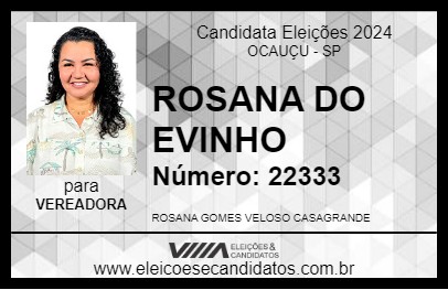 Candidato ROSANA DO EVINHO  2024 - OCAUÇU - Eleições