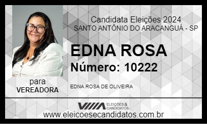 Candidato EDNA ROSA 2024 - SANTO ANTÔNIO DO ARACANGUÁ - Eleições