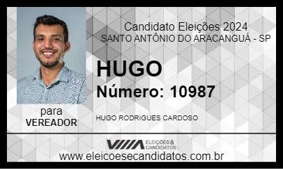 Candidato HUGO 2024 - SANTO ANTÔNIO DO ARACANGUÁ - Eleições