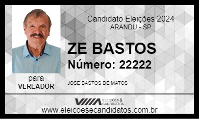 Candidato ZE BASTOS 2024 - ARANDU - Eleições