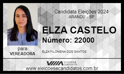 Candidato ELZA CASTELO 2024 - ARANDU - Eleições