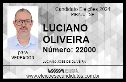 Candidato LUCIANO OLIVEIRA 2024 - PIRAJU - Eleições