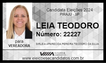 Candidato LEIA TEODORO 2024 - PIRAJU - Eleições