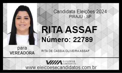 Candidato RITA ASSAF 2024 - PIRAJU - Eleições