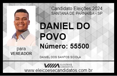 Candidato DANIEL DO POVO 2024 - SANTANA DE PARNAÍBA - Eleições