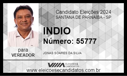 Candidato INDIO 2024 - SANTANA DE PARNAÍBA - Eleições