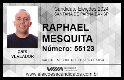 Candidato RAPHAEL MESQUITA 2024 - SANTANA DE PARNAÍBA - Eleições