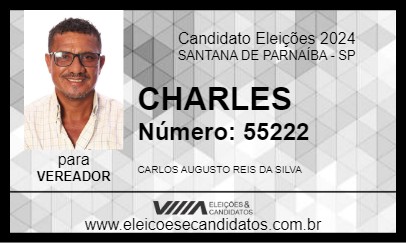 Candidato CHARLES 2024 - SANTANA DE PARNAÍBA - Eleições