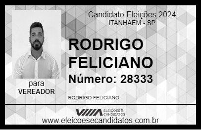 Candidato RODRIGO FELICIANO 2024 - ITANHAÉM - Eleições