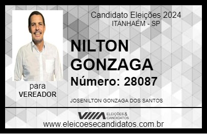 Candidato NILTON GONZAGA 2024 - ITANHAÉM - Eleições