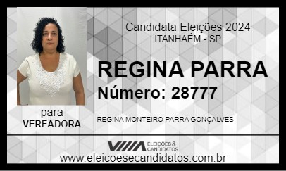 Candidato REGINA PARRA 2024 - ITANHAÉM - Eleições