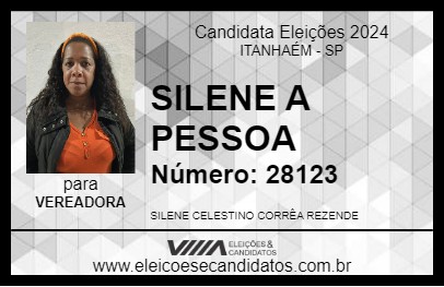 Candidato SILENE A PESSOA 2024 - ITANHAÉM - Eleições