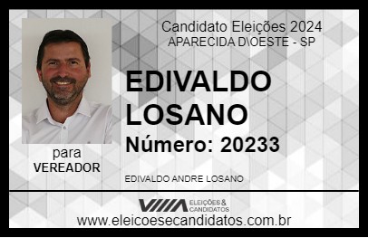 Candidato EDIVALDO LOSANO 2024 - APARECIDA D\OESTE - Eleições