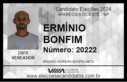 Candidato ERMÍNIO BONFIM 2024 - APARECIDA D\OESTE - Eleições