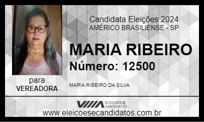 Candidato MARIA RIBEIRO 2024 - AMÉRICO BRASILIENSE - Eleições