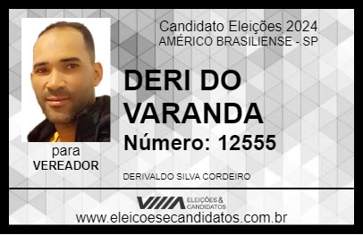 Candidato DERI DO VARANDA 2024 - AMÉRICO BRASILIENSE - Eleições