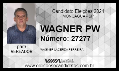 Candidato WAGNER PW 2024 - MONGAGUÁ - Eleições