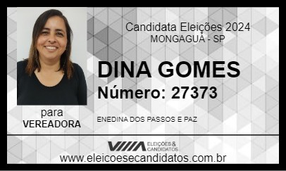 Candidato DINA GOMES 2024 - MONGAGUÁ - Eleições