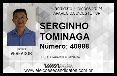 Candidato SERGINHO TOMINAGA 2024 - APARECIDA D\OESTE - Eleições