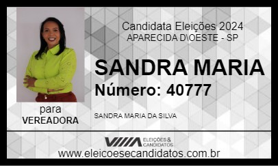 Candidato SANDRA MARIA 2024 - APARECIDA D\OESTE - Eleições