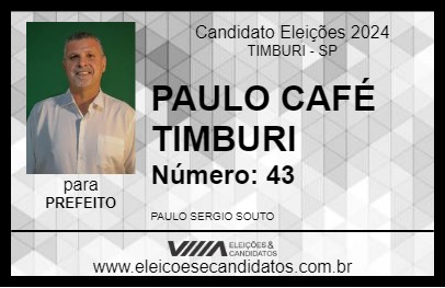 Candidato PAULO CAFÉ TIMBURI 2024 - TIMBURI - Eleições