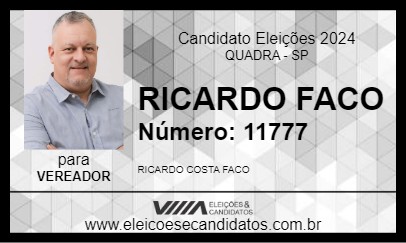 Candidato RICARDO FACO 2024 - QUADRA - Eleições