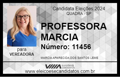 Candidato PROFESSORA MARCIA 2024 - QUADRA - Eleições