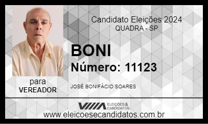 Candidato BONI 2024 - QUADRA - Eleições