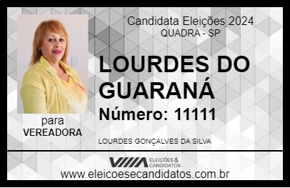 Candidato LOURDES DO GUARANÁ 2024 - QUADRA - Eleições